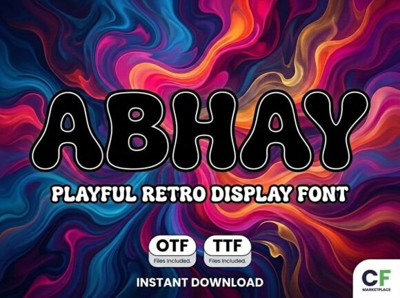 Abhay: A Groovy Retro Font for Modern Design